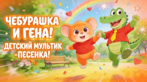 Чебурашка и крокодил Гена! Детский мультик-песенка 🐊🧸