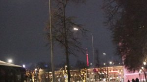 От нижегородского Кремля видна телебашня в ночной подсветке. Нижний Новгород. Вторник, 10 марта 2026