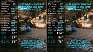 RTX 4060 Ti vs RTX 4070 ( i5 14600KF ) КИБЕРПАНК 2077 v2.2