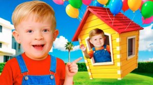 Приключения Оливера в домике на воздушных шариках!