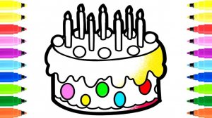 мультик для детей-как нарисовать ТОРТ/Рисование торта для детей