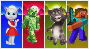 АНЖЕЛА против КРИПЕРА и ГОВОРЯЩИЙ ТОМ 🐱 Битва в мире МАЙНКРАФТ! ⛏️ Мультик