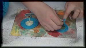 Коллаж из пряжи.