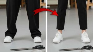 УКОРОТИТЬ БРЮКИ + СДЕЛАТЬ СТИЛЬНЫЕ РАЗРЕЗЫ! Превращаем в тренд за 10 минут 🔥✨