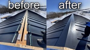 Доделываю доборные элементы на фальцевую кровлю. Конек и торцевые планки.