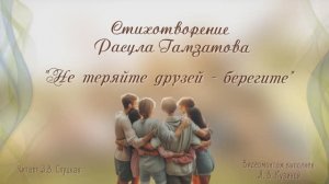 Стихотворение Расула Гамзатова "Не теряйте друзей - берегите ".