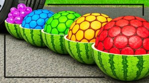 Мультики для детей. Машина против хрустящих и ярких предметов😵💫 Смотреть залипалки для малышей.