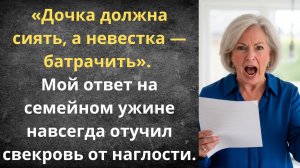 Дочка должна сиять, а невестка — батрачить | Истории из жизни