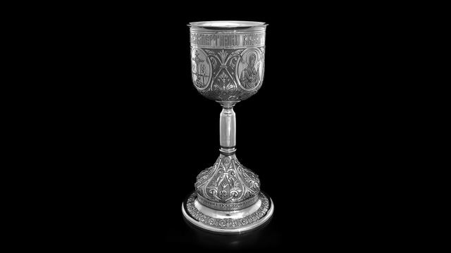 Потир 0.5л ручная гравировка, чеканка "№3" серебро арт.0570421