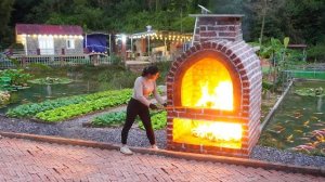 Строительство большой мусоросжигательной печи из красного кирпича. Серия 57. Ли Фук Ви