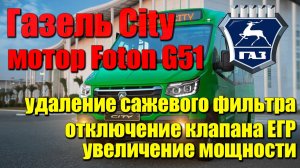 Газель City с новым мотором Foton G51: удаление сажевого фильтра, отключение клапана ЕГР