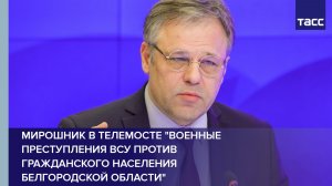 Мирошник в телемосте "Военные преступления ВСУ против гражданского населения Белгородской области"