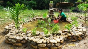 Завершение строительства небольшого аквариума из камней. Разведение домашних рыб. Серия 16. Се