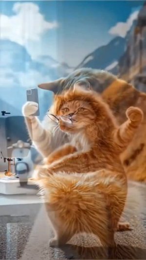 Котик и лев  #Котики️ #нейромульт #Мурр #котик #Огогого #Коты #Мама #Мултикадр #Зароботок #мяу