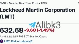 😂После сбития F-35 сегодня Акции Lockheed Martin упали на 1.5% за час