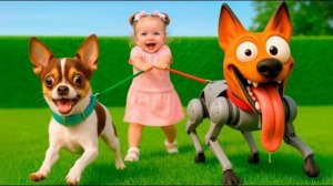 Робо-Собака или Настоящая Собачка для детей — Ева и Ники