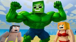 Стив и Алекс, забавная история на пляже. Майнкрафт Мультик