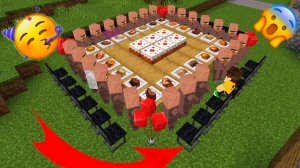 Вот как мы с жителями отметили мой день рождение в minecraft | ДимА4 minecraft!