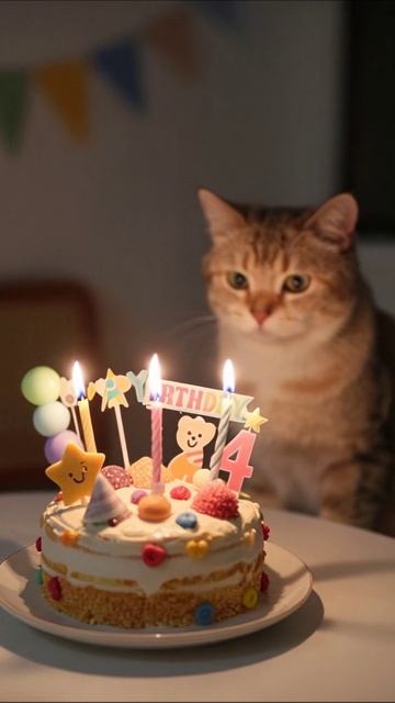 Кошачий день рождения: 4 года счастья! 🎉 #кот #деньрождения #собака