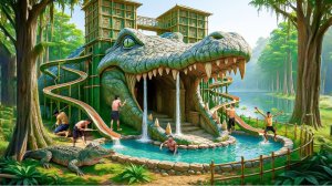 150 дней строительства крокодильей водной горки на болоте.