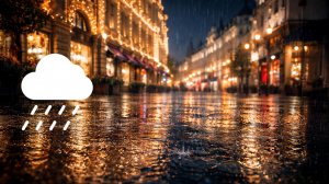 дождь 4 часа • ночь мостовая крупный план • для сна и отдыха 🌧