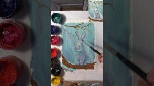 как просто нарисовать заяца гуашью
