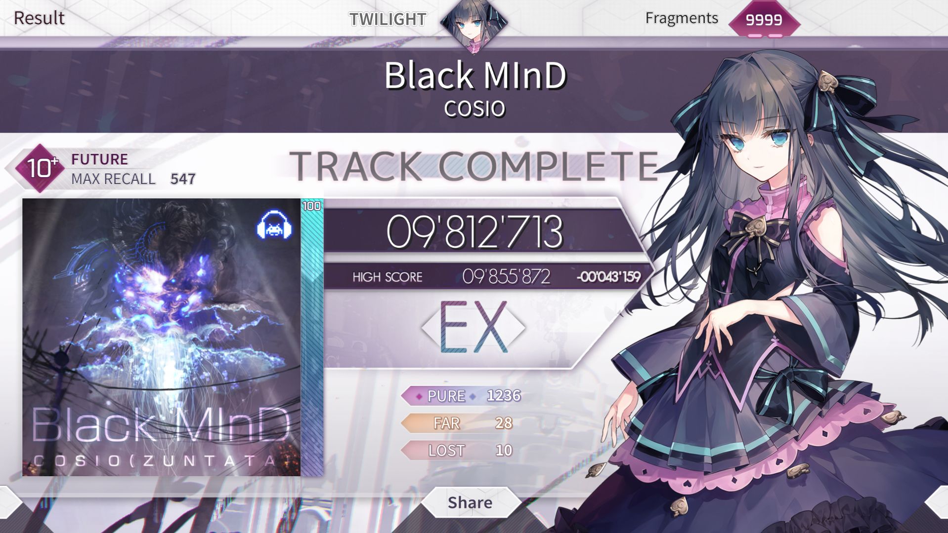 [Arcaea] Black MInD (FTR 10+) (Ранг EX)