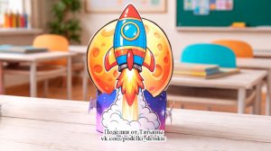 Поделка ко Дню Космонавтики из бумаги по шаблонам. Как сделать ракету, стартующую в космос.