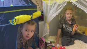 челлендж 24 часа в палатке