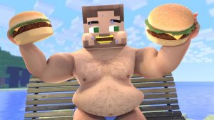 Ребенок на игровой площадке. Майнкрафт Мультик