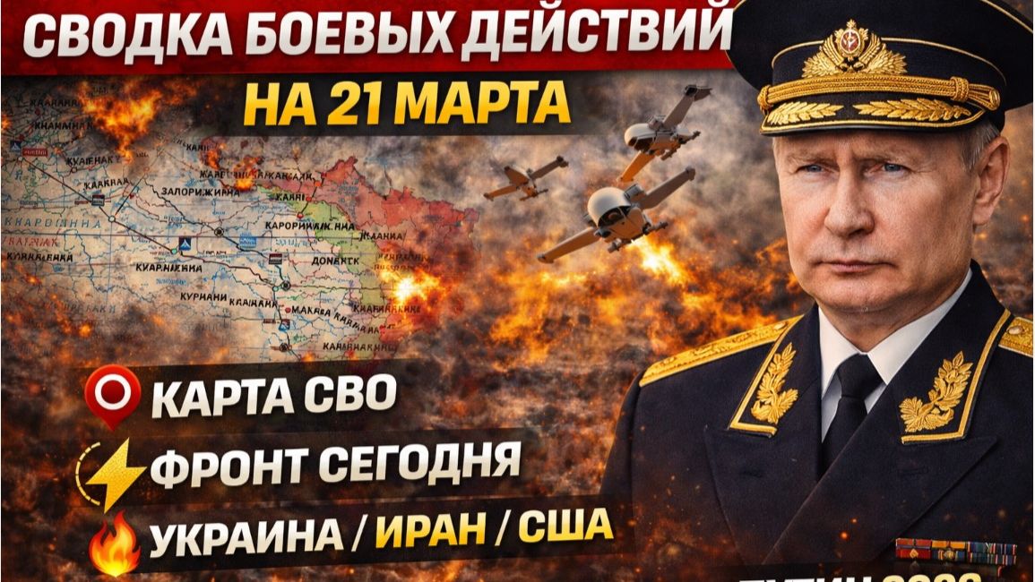 СВОДКА БОЕВЫХ ДЕЙСТВИЙ НА 21 МАРТА, КАРТА СВО, НОВОСТИ, СВО НА УКРАИНЕ ВОЙНА, ИРАН ЮРИЙ ПОДОЛЯКА смотреть онлайн