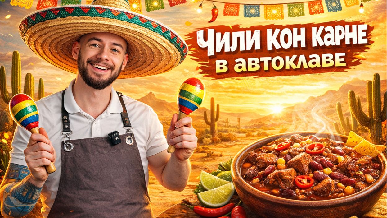 Чили кон карне в автоклаве