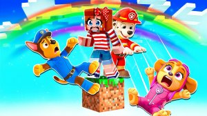 😳ВЫЖИВАНИЕ НА ОДНОМ БЛОКЕ с ЩЕНЯЧИЙ ПАТРУЛЬ в МАЙНКРАФТ