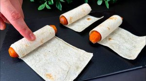 Берем Сосиски и ЛАВАШ и НАИВКУСНЕЙШИХ ЗАВТРАК за 5 МИНУТ Готов! Простой Рецепт Бюджетного ЗАВТРАКА