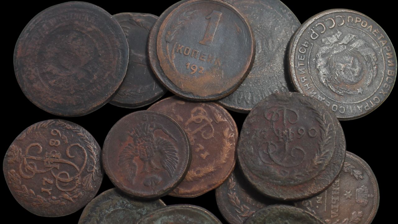 Уникальные Артефакты. Медные монеты ошибки браки антикварные 1924, Екатерина, Александр