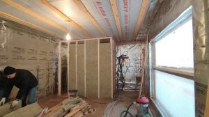 Перегородка санузла,утепление.Мини-дом-каркасник. Участок с нуля. Часть №33