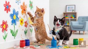 Котики и краски