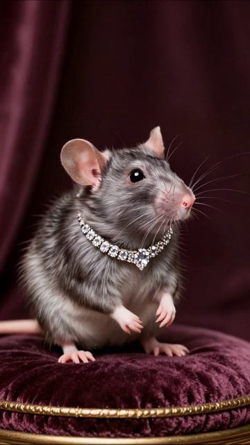 Элегантная мышь в драгоценностях #модныепитомцы #петстайл #животные