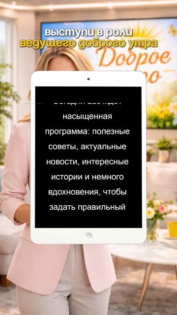 Выступи в роли ведущего доброго утра