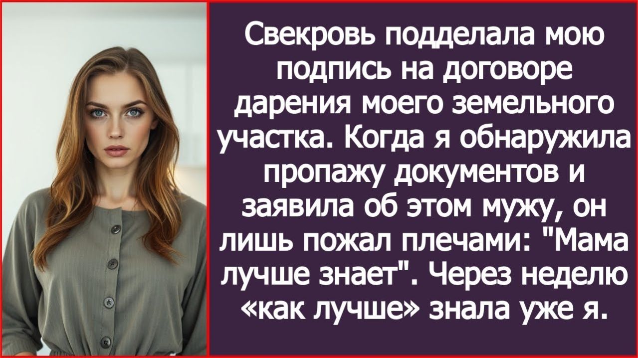 Свекровь подделала мою подпись на договоре дарения! | ИСТОРИЯ ИЗ ЖИЗНИ | АУДИО РАССКАЗ