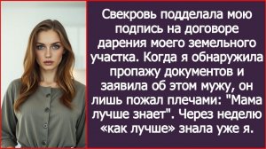 Свекровь подделала мою подпись на договоре дарения! | ИСТОРИЯ ИЗ ЖИЗНИ | АУДИО РАССКАЗ