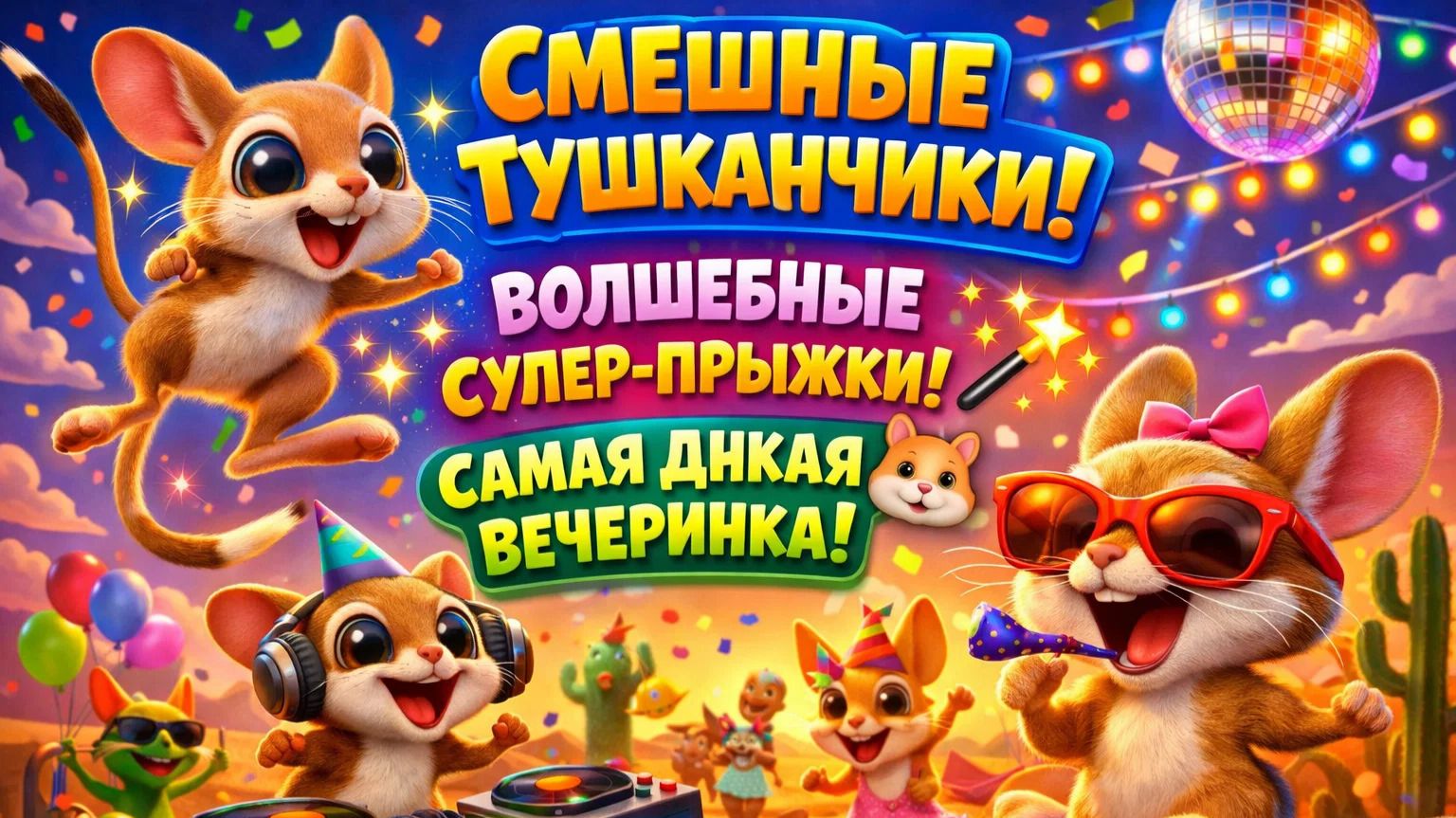 Веселые тушканчики: Волшебные супер-прыжки в пустыне и самая безумная вечеринка в истории! 🐹✨