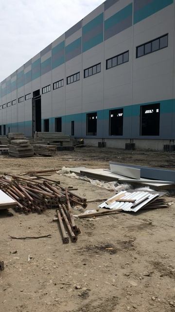 Склад 8000 м² — монтаж сэндвич-панелей