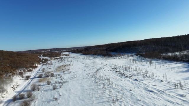 DJI NEO 2 Над лесом и озером зима