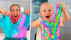 ГЕЙЗЕР СЛАЙМ из 100 ЦВЕТОВ и СЛОЁВ! Что БУДЕТ? Повторяем опыт!