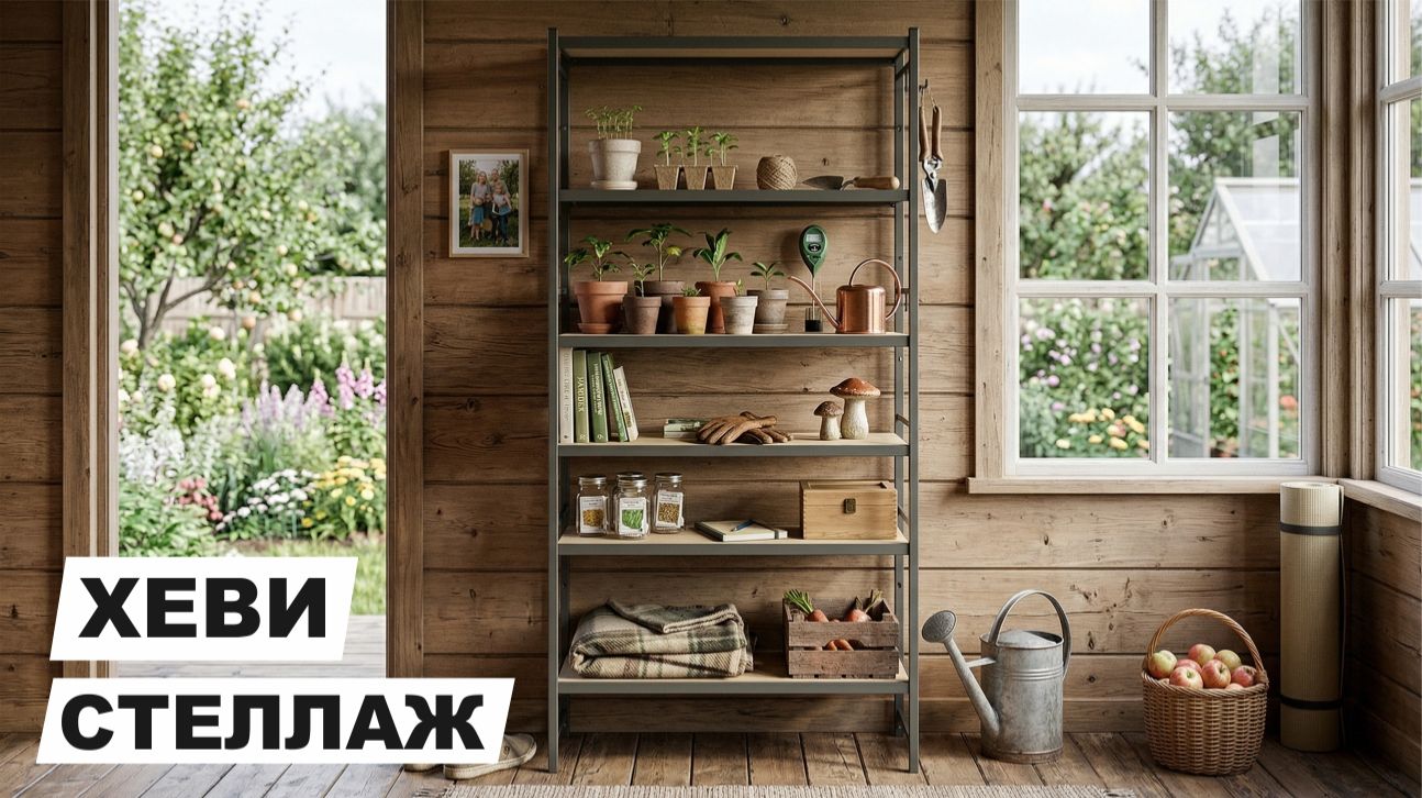 Стеллаж "Хеви" зеленый