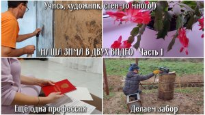 Наша зима в двух видео. Часть 1. Учись, художник, стен-то много! Ещё одна профессия. Делаем забор
