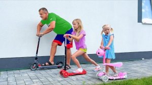 Софунья Шалунья - София и Ника устроили соревнования на самокатах.