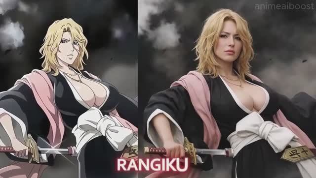 Лейтенанты «Блич» как живые! Ренджи и Рангику в реальной жизни — это надо видеть! (Сделано ИИ)