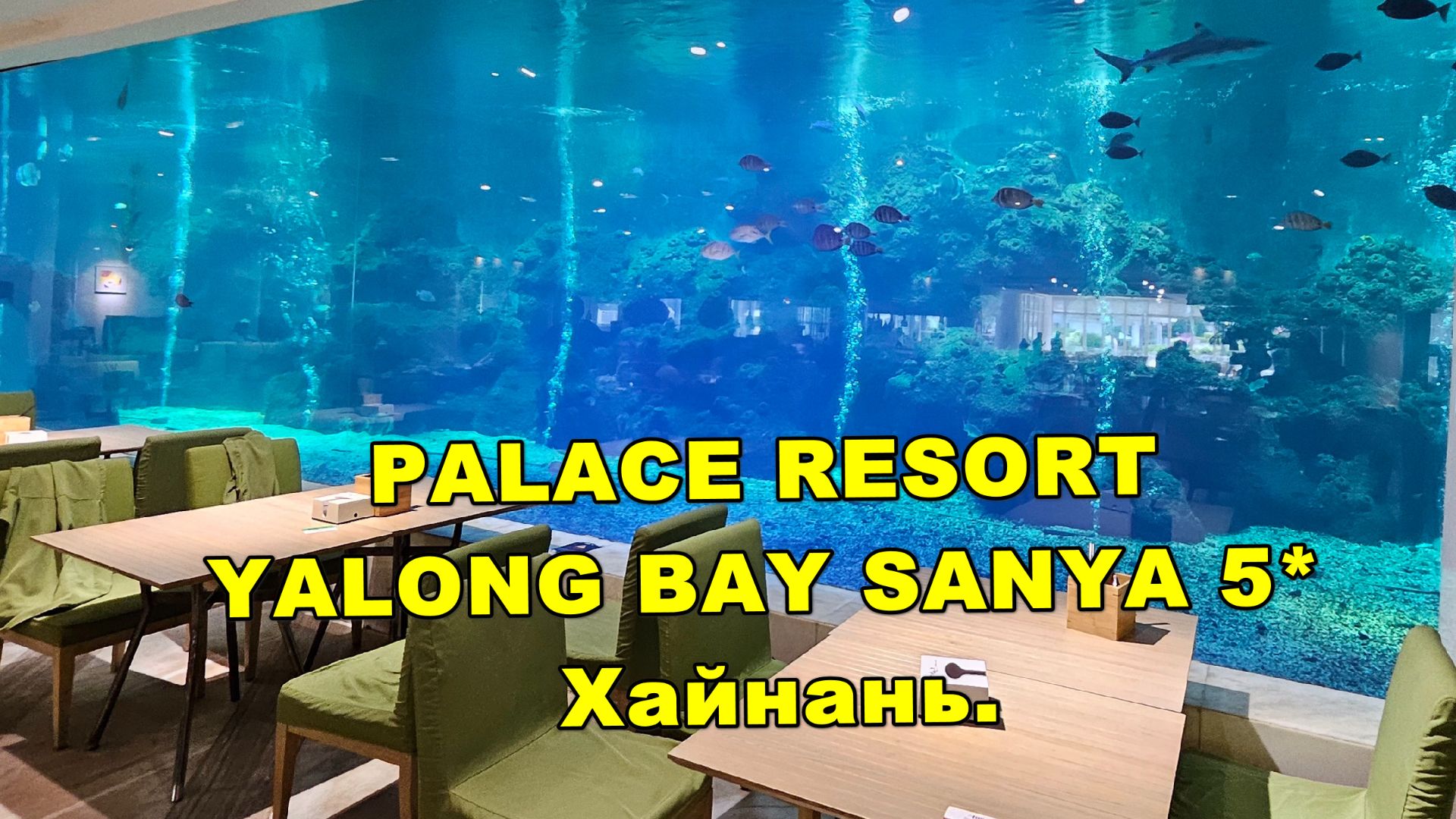 Китай. АКВАРИУМ вместо СТЕНЫ! Ресторан отеля PALACE RESORT YALONG BAY SANYA 5*. Хайнань.